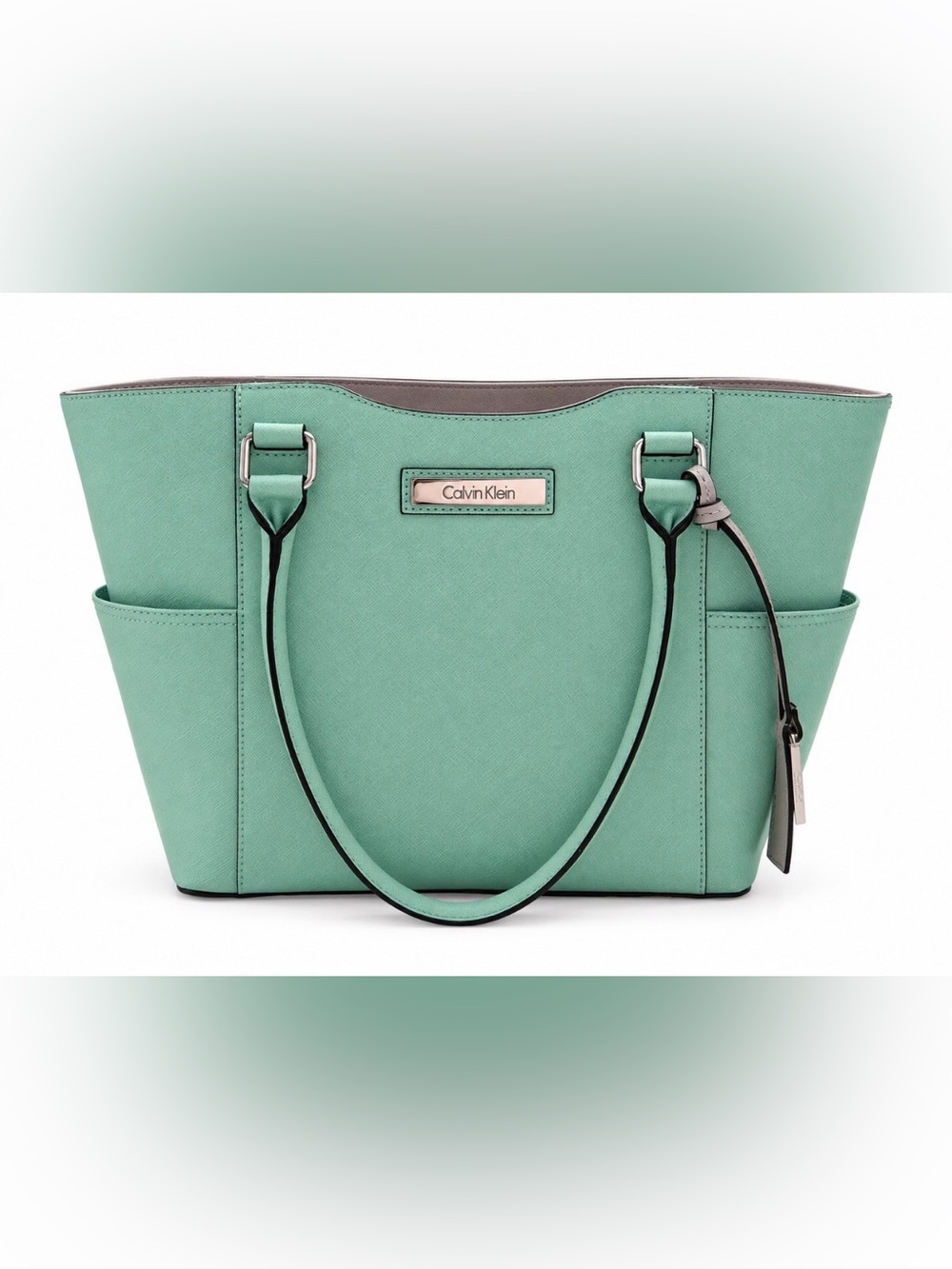 Calvin Klein Mint Green Seafoam Tote Bag Shoulder Purse NWOT